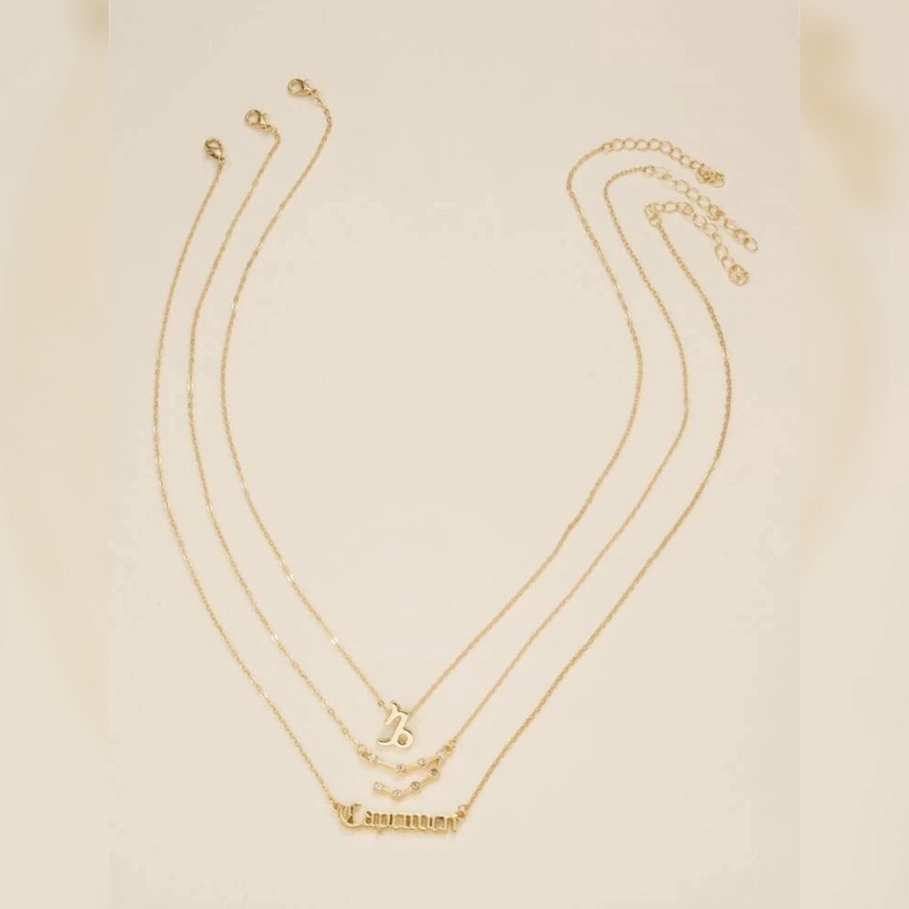 Capricorn 3pcs Constellation Charm Necklace